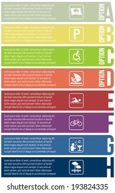 Camping and outdoor activity infographic with icons in vector EPS10