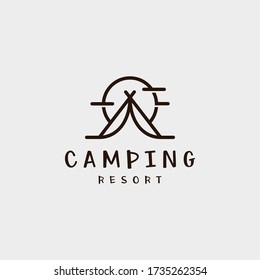 Camping outdoor adventure for cub scouts design creative vintage retro logo