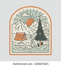 Camping outdoor and adventure graphic illustration vector art t-shirt design