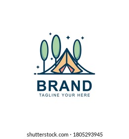 camping and outdoor adventure logo design. The emblem for cub scouts.