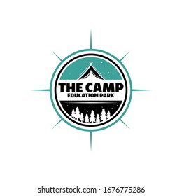 Camping and outdoor adventure logo. The emblem for cub scouts. 