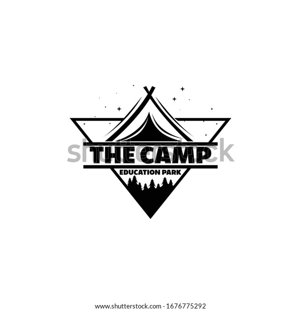 Camping and outdoor adventure logo. The emblem for cub
scouts. 