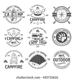 Set Outdoor Adventure Patches Inspirational Quotes Stock Vector ...