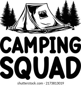 Camping Outdoor Adventure T-shirt Design with Camping Elements