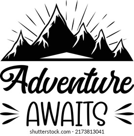 Camping Outdoor Adventure T-shirt Design with Camping Elements