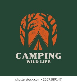 Camping and outdoor adventure vintage hipster logo