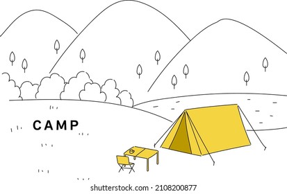 Ilustración de imágenes de fondo de acampada y exterior