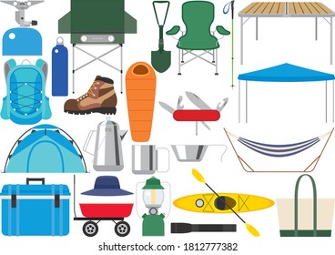 Camping and outdoor equipment set