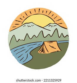 Camping outdoor graphic illustration vector art t-shirt design