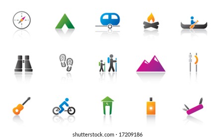 Camping / Outdoor Icon Set - Color version