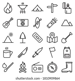 Camping And Outdoor Icon Set Design Vector Template Illustration