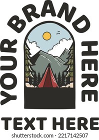 camping outdoor illustration for badge or tshirt design