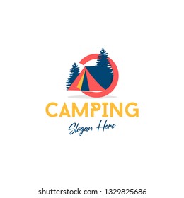 Camping Adventure Logo Emblem Illustration Design Stock Vector (Royalty ...