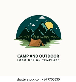 camping and outdoor logo design template eps. 10