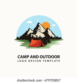 camping and outdoor logo design template eps. 10