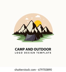 camping and outdoor logo design template eps. 10