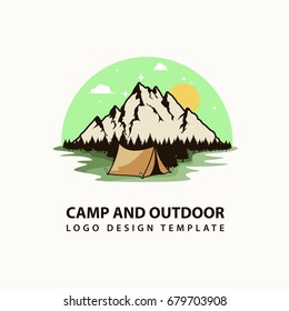 camping and outdoor logo design template eps. 10