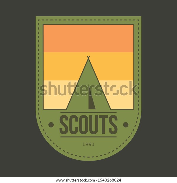 Camping outdoor logo set. Adventure travel
logos. Retro camp vectors. Scouts camping club. Scout's labels.
Vector illustration.