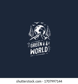 plantilla de logotipo de camping y exterior