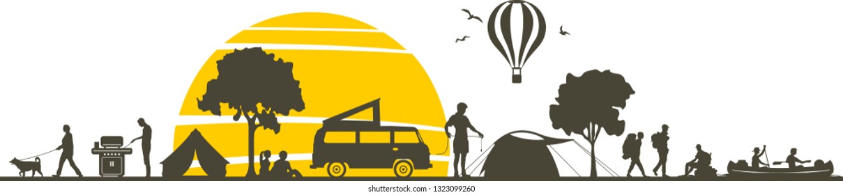 Camping Outdoor Silhouette