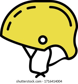 Camping and Outdoor Sports Head Protection Gear Color Icon Design concept, Climbing Helmet Vector,