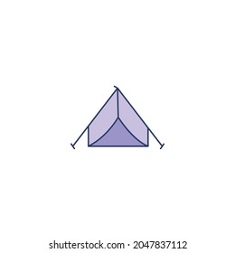 Camping outdoor tent icon vector