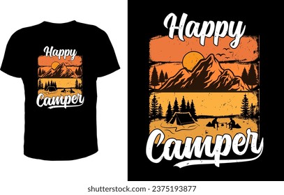 Camping outdoor t-shirt design vector
