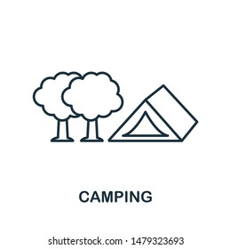 Camping outline icon. Thin line concept element from tourism icons collection. Creative Camping icon for mobile apps and web usage.