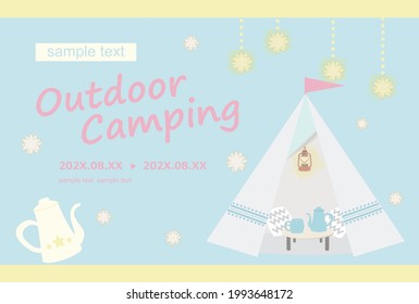 Campingparty-Plakatgrafik