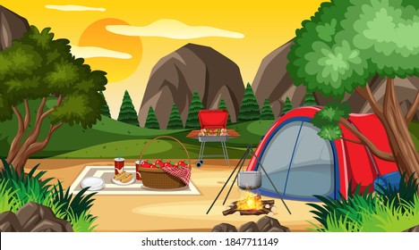 370 Picnic scenery drawing Images, Stock Photos & Vectors | Shutterstock