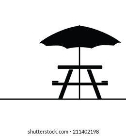 Camping And Picnic Table Icon Vector Illustration