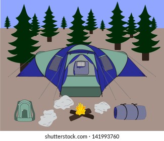 camping in the pines