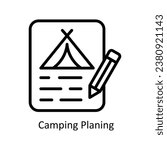camping planning  vector  outline Design illustration. Symbol on White background EPS 10 File 