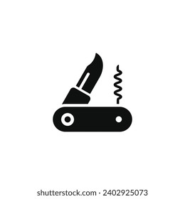 Camping pocket knife icon isolated on white background