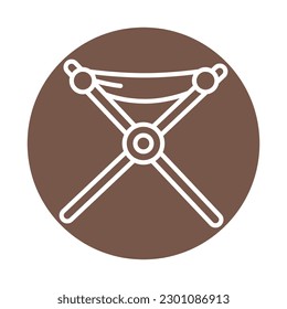 Camping portable chair line color icon. Outline pictogram for web page, mobile app, promo