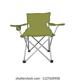 Camping portable chair vector. Picnic folding chair icon in flat design isolated on white background