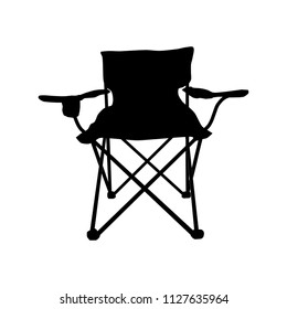 Camping portable chair vector. Picnic folding chair icon in flat design isolated on white background