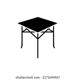 Icono de color de la línea de tabla portátil de acampar. Pictograma de esquema para página web, aplicación móvil, promoción