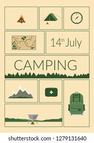 Camping Poster Vector Illustration