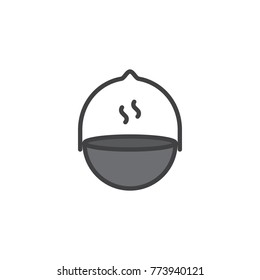 Camping pot filled outline icon, line vector sign, linear colorful pictogram isolated on white. Symbol, logo illustration. Pixel perfect vector graphics