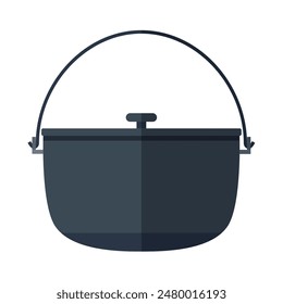 Camping pot icon. Flat illustration of pot vector icon for web design