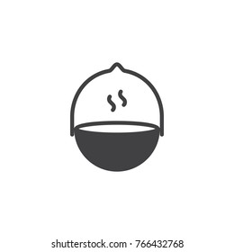 Camping pot icon vector, filled flat sign, solid pictogram isolated on white. Symbol, logo illustration.