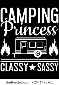 Camping princess classy sassy vector art design, eps file. design file for t-shirt. SVG, EPS cuttable design file