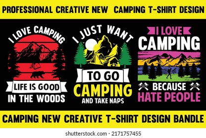 camping professional amazing creative new t-shirt design