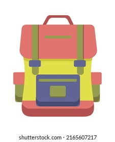 Camping Professional Tourist Backpack. Vector illustration