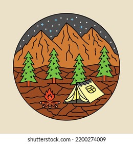 Camping In The Quiet Place Graphic Illustration Vector Art T-shirt Design