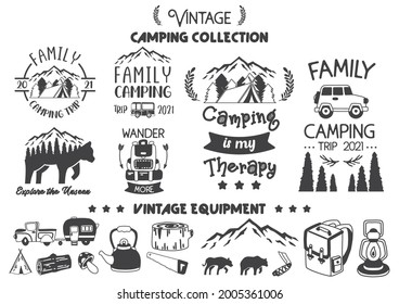 Camping Zitat-Vektorgrafik für Banner, Plakate, Flyer