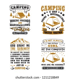 Camping Quote and Saying Set