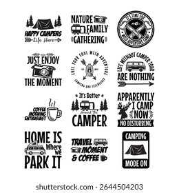 Camping Quotes Bundle Outdoor Adventure Sayings