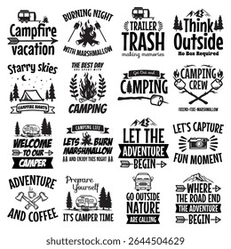 Camping Quotes Bundle Outdoor Adventure Sayings